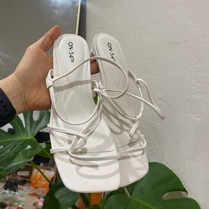 On 34th Women's Cloverr Strappy Block-Heel Sandals Macy's Heels